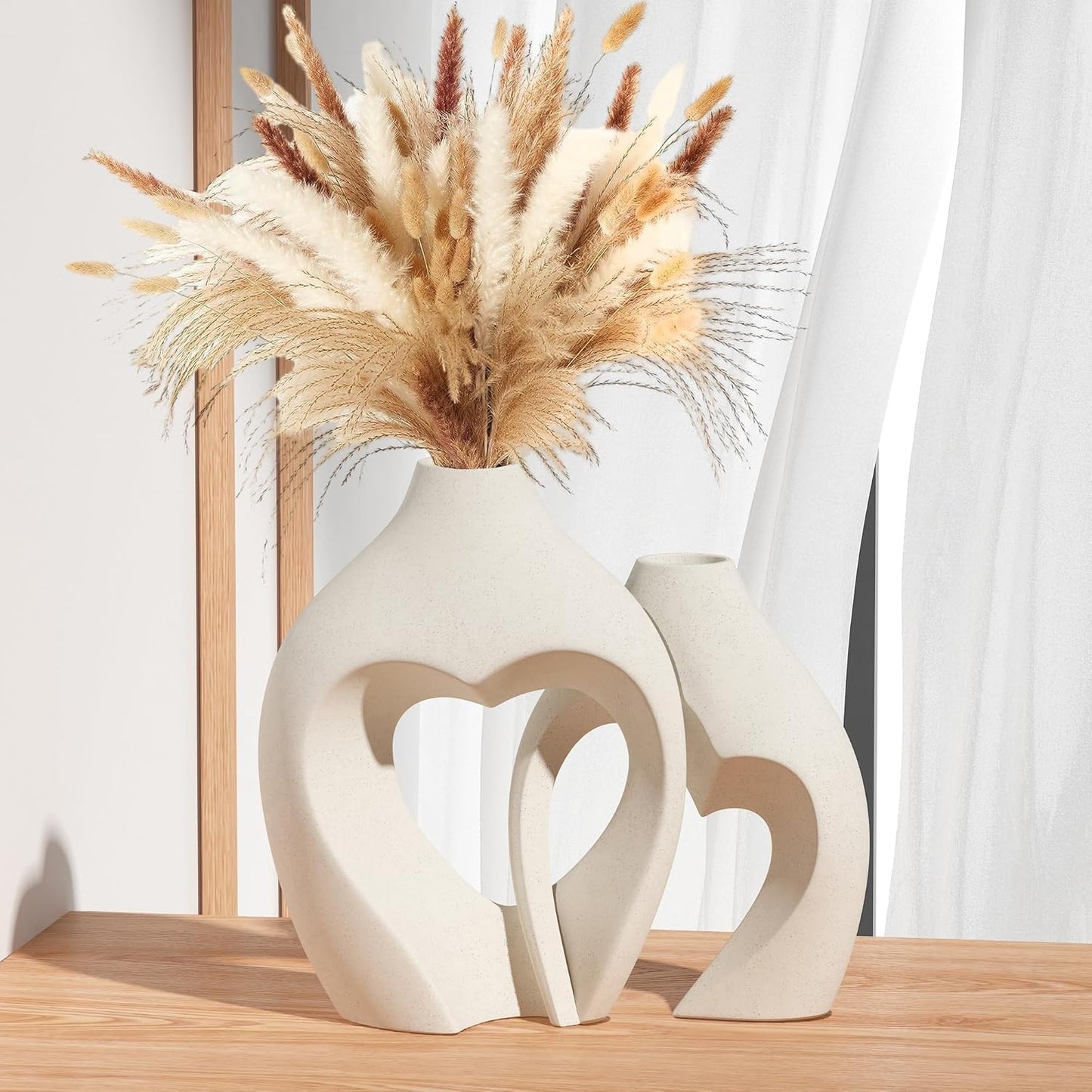 White Heart Shaped Ceramic Vase